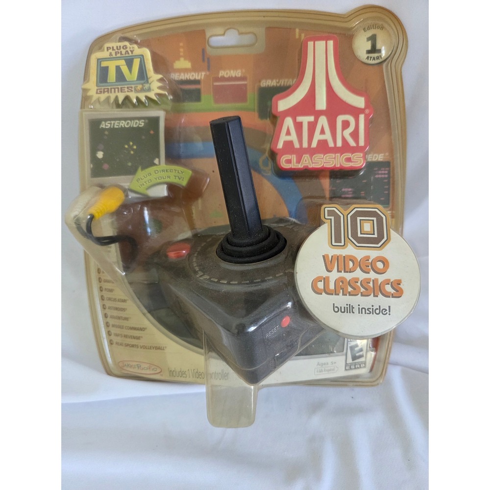 2008 New Atari Classics 10 Video Games Plug Play TV Joystick